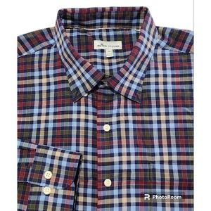 Peter Millar‎ Men's XL Check Long Sleeve Button Down Shirt Casual Cotton Blend